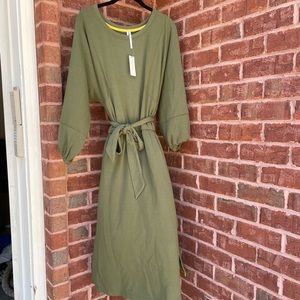 Anthropologie Olive Cotton Midi Dress